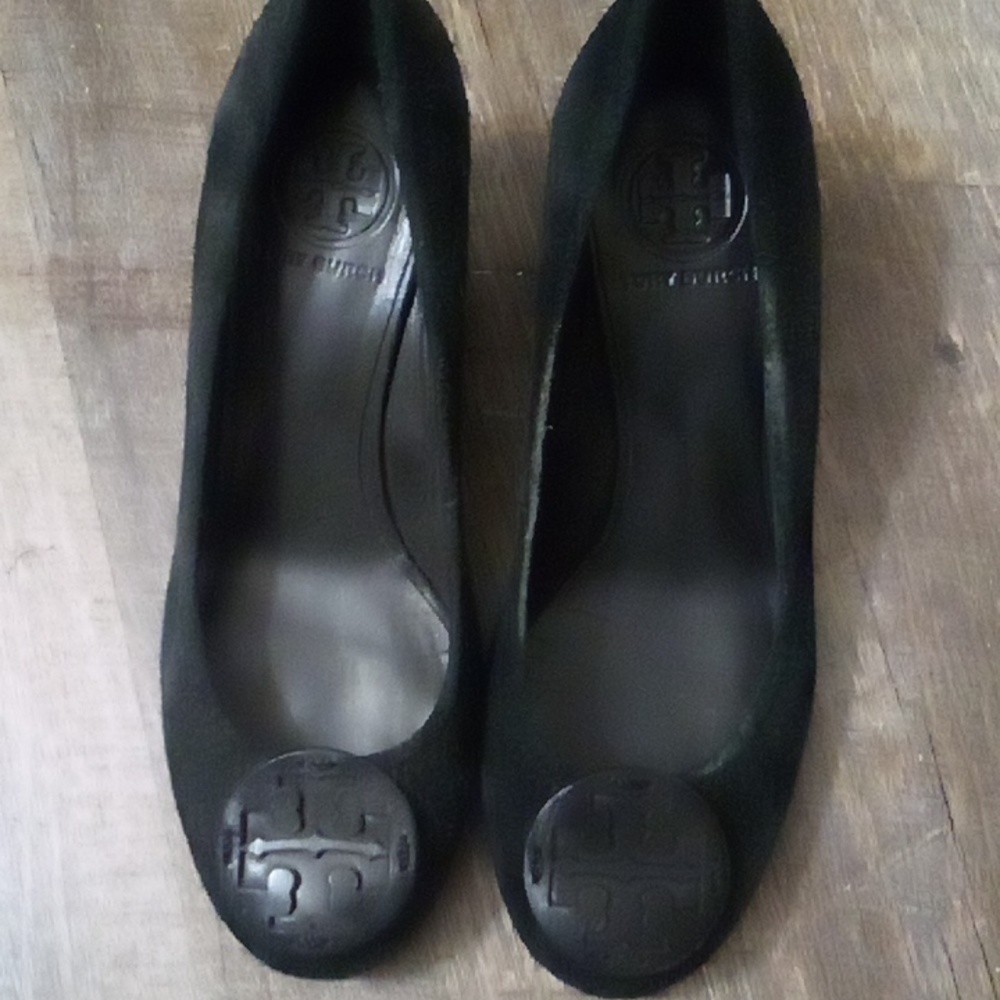Tory Burch Sally black suede wedges